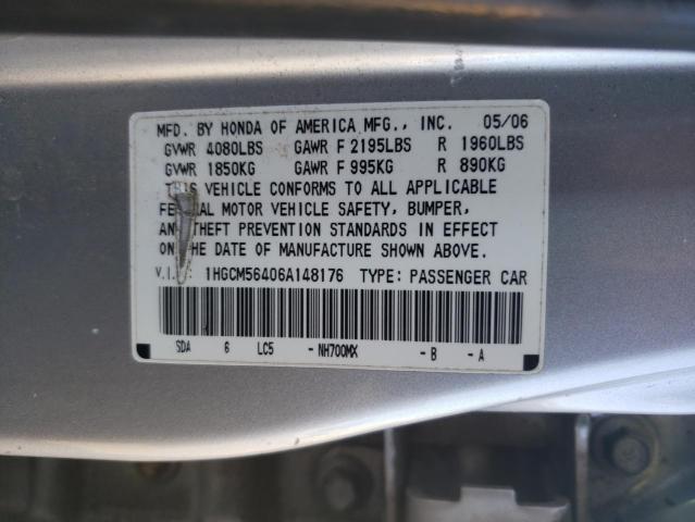 Photo 11 VIN: 1HGCM56406A148176 - HONDA ACCORD LX 