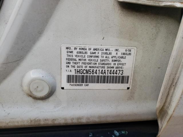 Photo 11 VIN: 1HGCM56414A144473 - HONDA ACCORD LX 