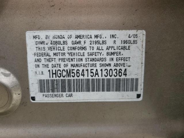 Photo 11 VIN: 1HGCM56415A130364 - HONDA ACCORD LX 