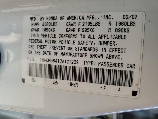 Photo 12 VIN: 1HGCM56417A121229 - HONDA ACCORD LX 