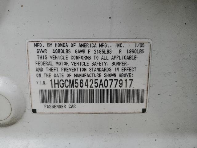 Photo 11 VIN: 1HGCM56425A077917 - HONDA ACCORD 