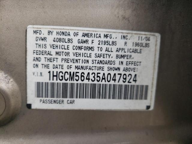 Photo 11 VIN: 1HGCM56435A047924 - HONDA ACCORD LX 