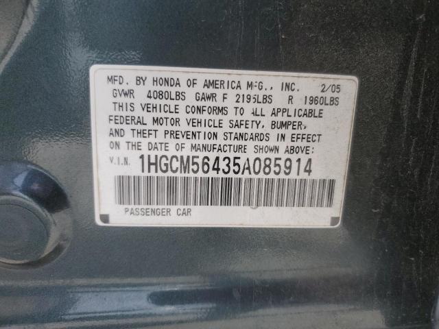 Photo 11 VIN: 1HGCM56435A085914 - HONDA ACCORD LX 