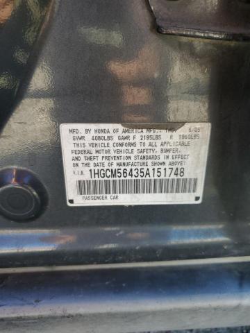 Photo 11 VIN: 1HGCM56435A151748 - HONDA ACCORD LX 