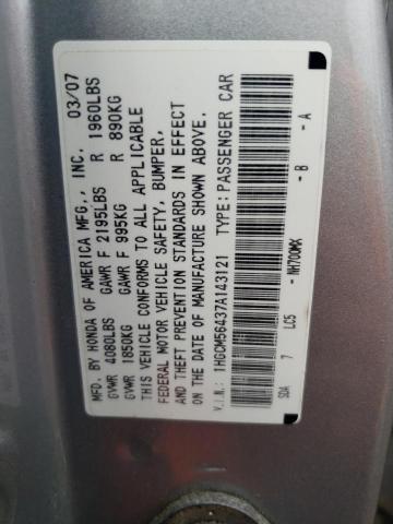 Photo 12 VIN: 1HGCM56437A143121 - HONDA ACCORD 