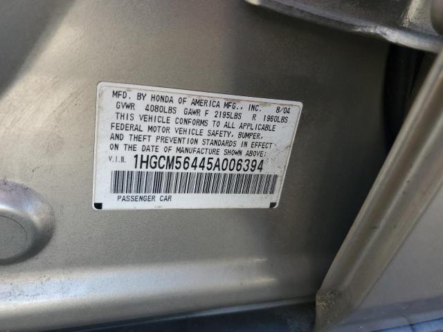 Photo 11 VIN: 1HGCM56445A006394 - HONDA ACCORD LX 