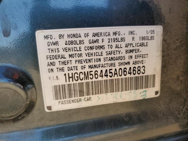 Photo 11 VIN: 1HGCM56445A064683 - HONDA ACCORD LX 