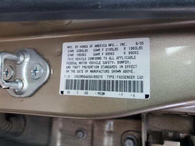 Photo 11 VIN: 1HGCM56445A189215 - HONDA ACCORD 