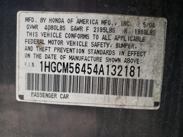 Photo 9 VIN: 1HGCM56454A132181 - HONDA ACCORD LX 