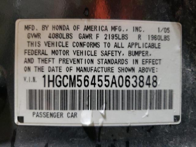 Photo 12 VIN: 1HGCM56455A063848 - HONDA ACCORD LX 