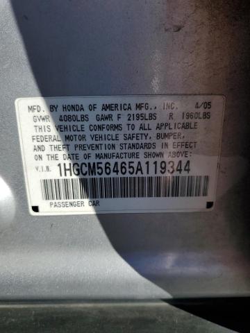 Photo 12 VIN: 1HGCM56465A119344 - HONDA ACCORD 