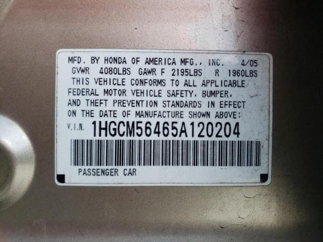 Photo 11 VIN: 1HGCM56465A120204 - HONDA ACCORD 