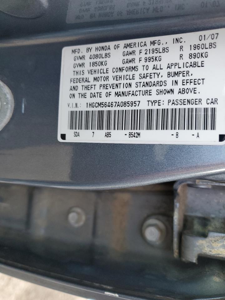 Photo 11 VIN: 1HGCM56467A085957 - HONDA ACCORD 