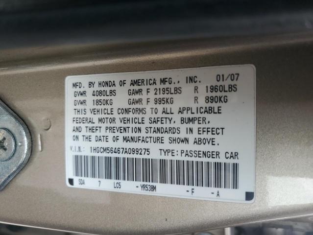 Photo 11 VIN: 1HGCM56467A099275 - HONDA ACCORD LX 