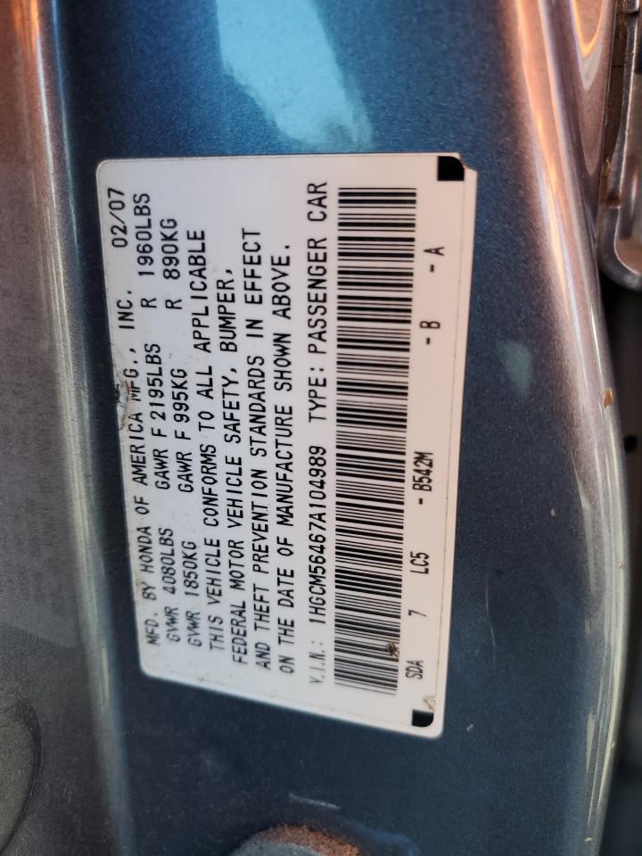 Photo 11 VIN: 1HGCM56467A104989 - HONDA ACCORD 