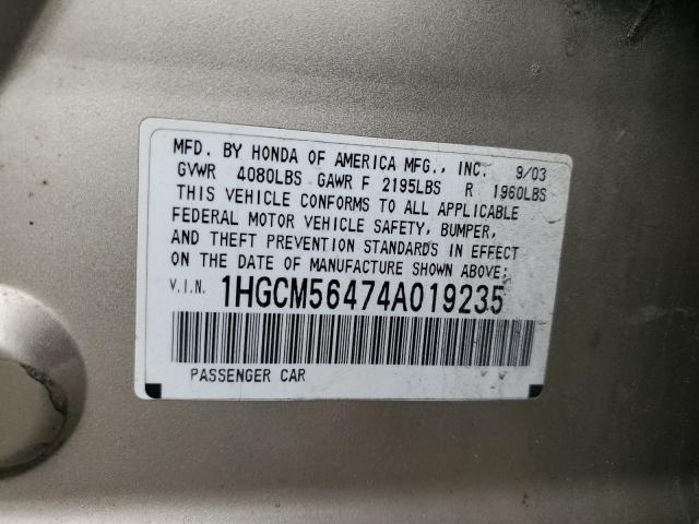 Photo 11 VIN: 1HGCM56474A019235 - HONDA ACCORD 