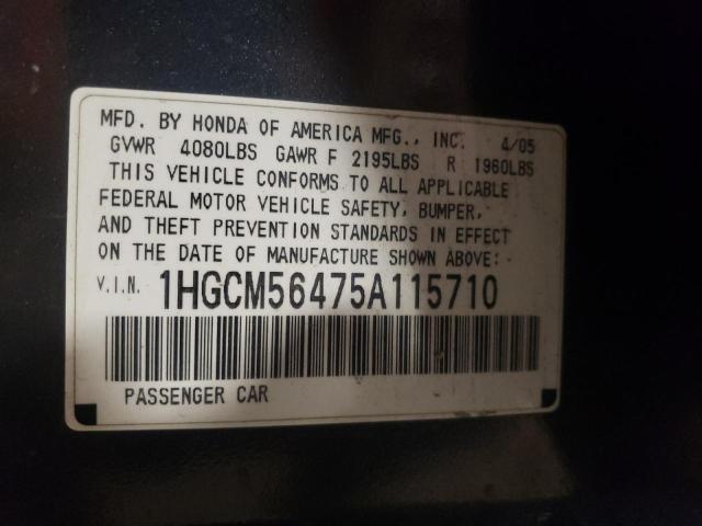 Photo 11 VIN: 1HGCM56475A115710 - HONDA ACCORD LX 