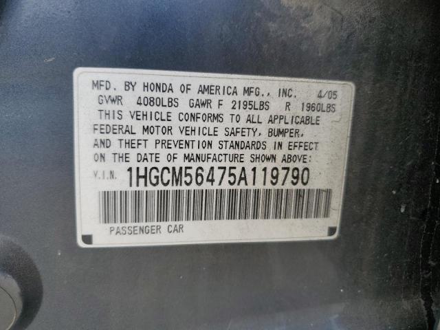 Photo 12 VIN: 1HGCM56475A119790 - HONDA ACCORD LX 