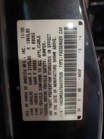 Photo 11 VIN: 1HGCM56476A037026 - HONDA ACCORD 