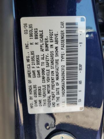 Photo 11 VIN: 1HGCM56476A094312 - HONDA ACCORD LX 