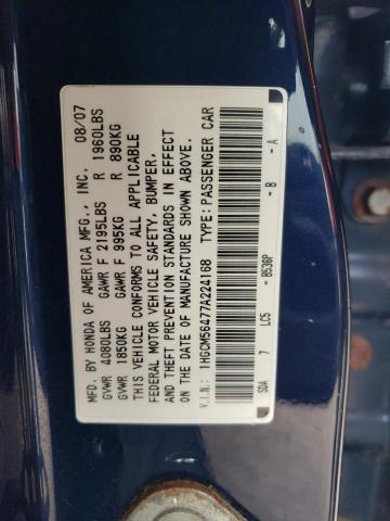 Photo 11 VIN: 1HGCM56477A224168 - HONDA ACCORD LX 