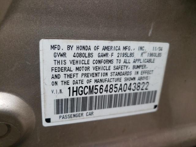 Photo 9 VIN: 1HGCM56485A043822 - HONDA ACCORD LX 