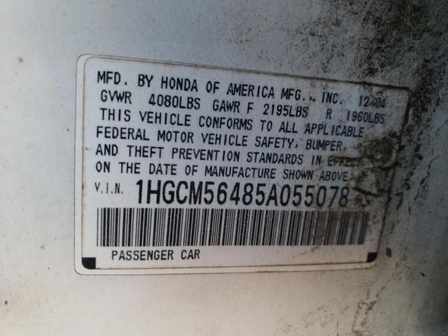 Photo 11 VIN: 1HGCM56485A055078 - HONDA ACCORD LX 