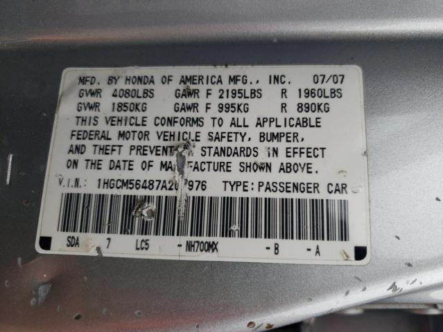 Photo 12 VIN: 1HGCM56487A207976 - HONDA ACCORD 