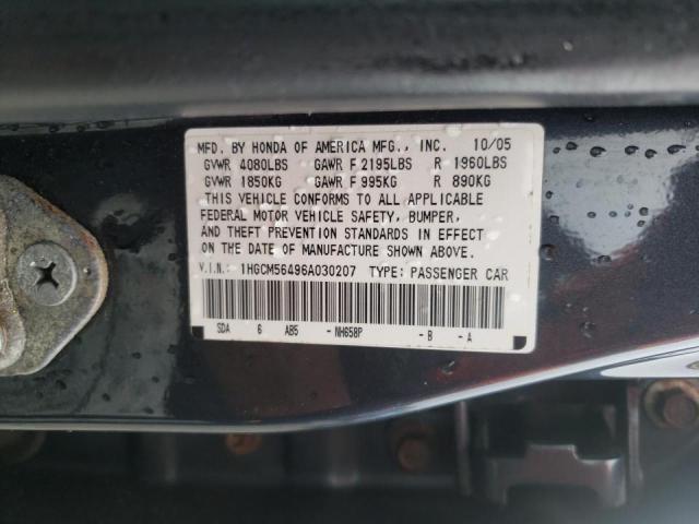 Photo 9 VIN: 1HGCM56496A030207 - HONDA ACCORD LX 