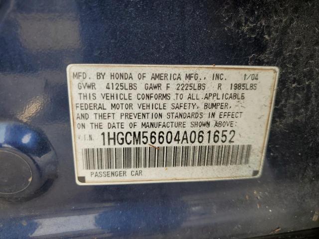 Photo 11 VIN: 1HGCM56604A061652 - HONDA ACCORD 