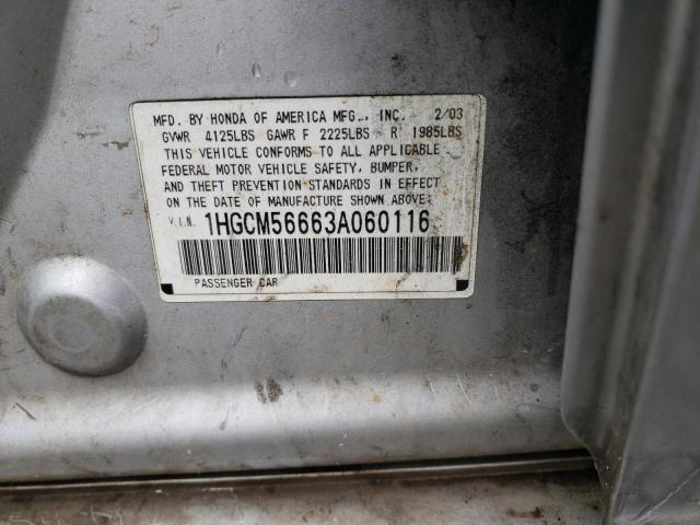 Photo 11 VIN: 1HGCM56663A060116 - HONDA ACCORD EX 