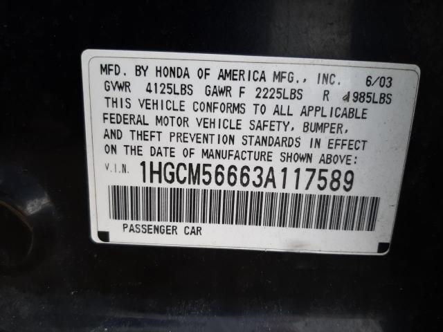 Photo 11 VIN: 1HGCM56663A117589 - HONDA ACCORD 