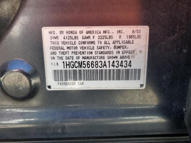 Photo 11 VIN: 1HGCM56683A143434 - HONDA ACCORD EX 