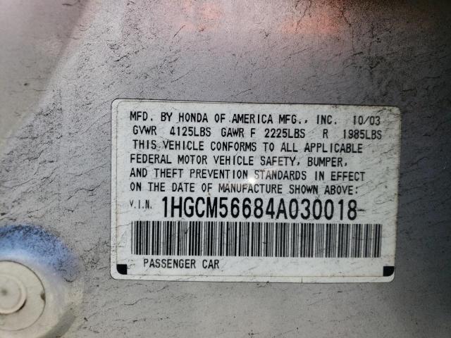 Photo 11 VIN: 1HGCM56684A030018 - HONDA ACCORD 