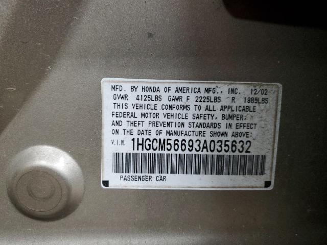 Photo 12 VIN: 1HGCM56693A035632 - HONDA ACCORD EX 