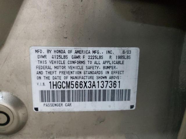 Photo 11 VIN: 1HGCM566X3A137361 - HONDA ACCORD EX 