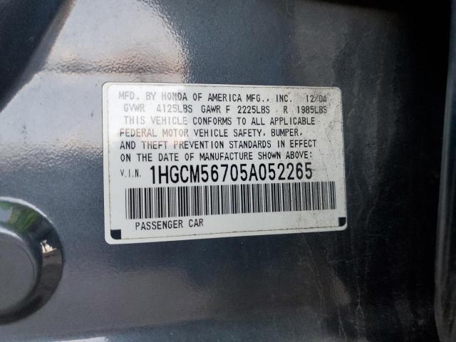 Photo 11 VIN: 1HGCM56705A052265 - HONDA ACCORD EX 