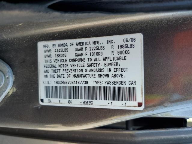 Photo 12 VIN: 1HGCM56706A167739 - HONDA ACCORD EX 