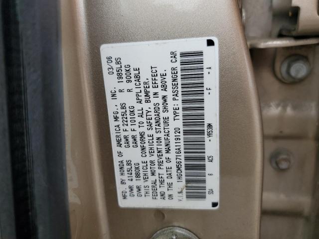 Photo 12 VIN: 1HGCM56716A119120 - HONDA ACCORD EX 