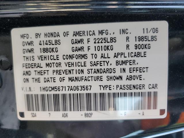 Photo 11 VIN: 1HGCM56717A063567 - HONDA ACCORD EX 