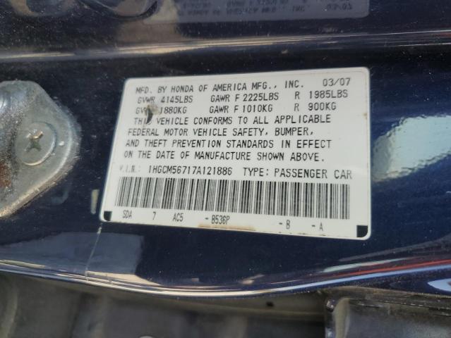 Photo 11 VIN: 1HGCM56717A121886 - HONDA ACCORD 