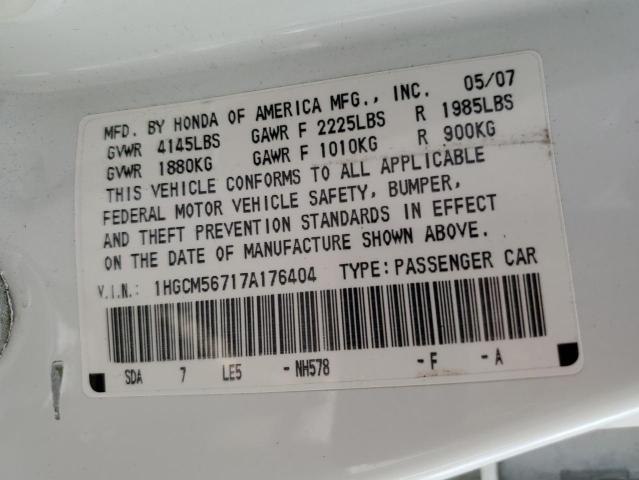 Photo 12 VIN: 1HGCM56717A176404 - HONDA ACCORD 