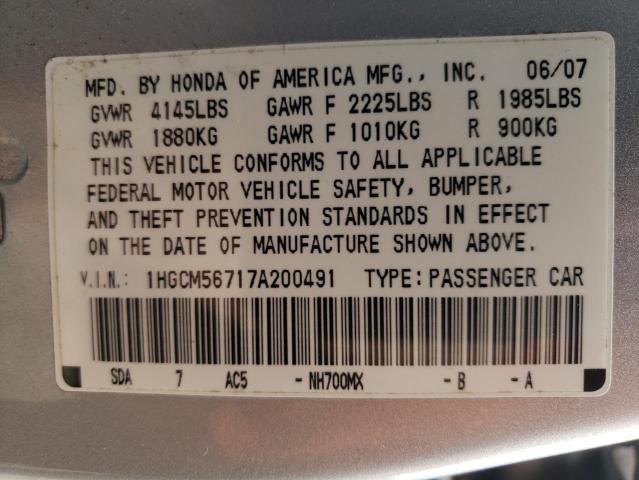 Photo 11 VIN: 1HGCM56717A200491 - HONDA ACCORD 