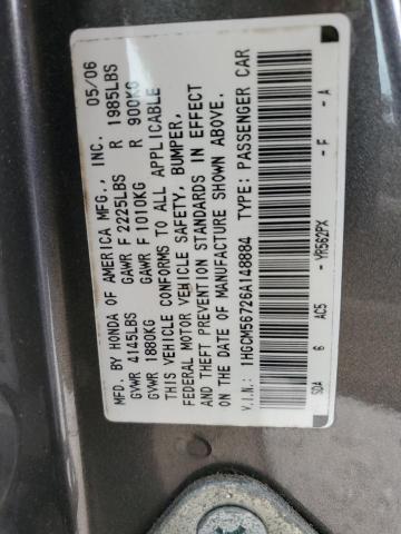 Photo 11 VIN: 1HGCM56726A148884 - HONDA ACCORD 