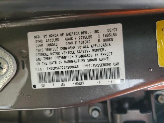 Photo 11 VIN: 1HGCM56727A200449 - HONDA ACCORD 