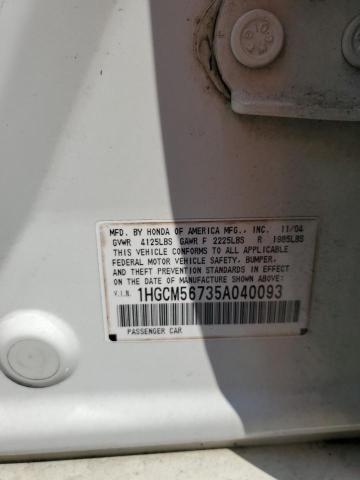 Photo 11 VIN: 1HGCM56735A040093 - HONDA ACCORD EX 