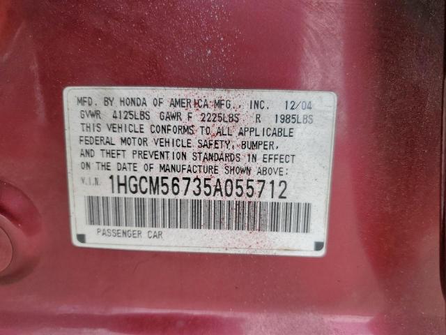 Photo 12 VIN: 1HGCM56735A055712 - HONDA ACCORD EX 