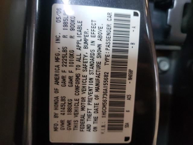 Photo 9 VIN: 1HGCM56736A155682 - HONDA ACCORD EX 