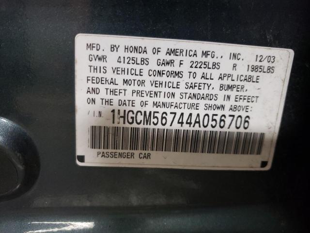 Photo 11 VIN: 1HGCM56744A056706 - HONDA ACCORD EX 