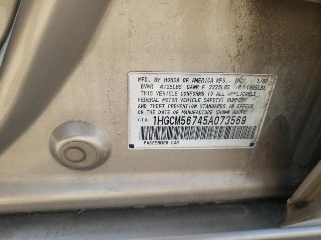 Photo 9 VIN: 1HGCM56745A073569 - HONDA ACCORD EX 